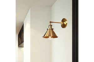 Direct sales of cross-border American retro industrial style golden wall lamps, iron headboards, passageways, staircases, pot