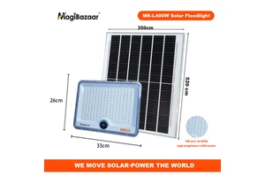 MK-L400W Solar Flood Light 300W LED IP66 Emergency Public Area Wartime Outdoor Camping Rooftop RV Living RoadLamp