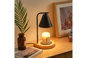 Modern Lampshade Customizable Candle Lamp Warmer With Dimmer Timer 2 Bulbs Candle Warmer Lamp For Home Decor Aromatherapy