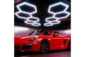RGB Honeycomb Garage Lights AC Powered KC-0620 2-Year Warranty Car Washes Barber Salons Seven-Color LED Effect 50000 Hours