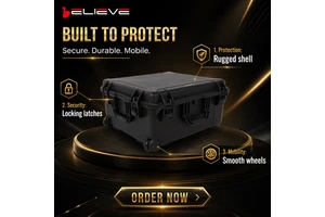 Customizable Outdoor PP for IP65 Waterproof EVA Foam Tool Case with Wheels