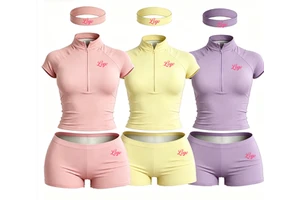 Custom Logo Y2k Half Zipper Short Sleeve Crop Top Shorts Sports Two 2 Piece Tracksuit Set Women Loungewear Women Sets