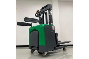 New Narrow Aisle Specific Electric Forklift Stacker Lithium-Ion DC Drive Standing Operation Ultra-Compact Body 2 Ton Load