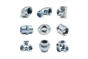 Galvanized Malleable Cast Iron Pipe Fittings 2 Inch Flange Four Way Low Pressure Water Heater Adapters