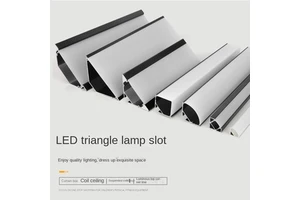 Triangular V-Top Corner 90-Degree Arc Aluminum Alloy Lamp Groove Open-Mounted Home Decorative Cabinet Line Wall Panels
