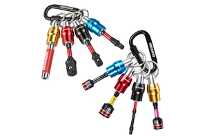 Germany Warehouse Geinxurn Quick Release Drill Chuck Keychain Set, 1/4 Inch Hex Screwdriver Bit Adapter With Keychain