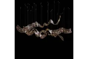 New Modern Nordic Design Strip Wavy Shape International Lighting Lamp Chandelier for Dining Room Kitchen Bar