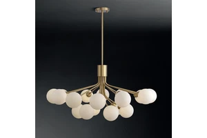 Copper Living Room Crystal Creative LED Pendant Light Crystal Ball Decorative Chandelier