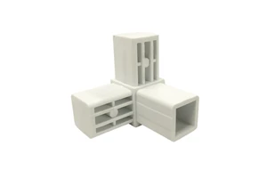 Customizable High-Quality 20mm 25mm 30mm 40mm Adjustable Plastic Square Tube Connectors White Black Pipe Fittings