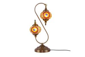 Handmade Turkish Style Mosaic Multicolor Glass Table Lamp Electric Aromatherapy Candle Holder for Home Decoration for Interior
