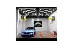 CHENT Workshop Hexagon LED Light for Car Wash Shop & Garage White 738W High-Power Aluminum Construction
