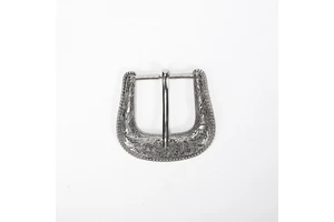 Western Silver Zinc Alloy Engraved Belt Buckle Set Hand-Polished Replacement Cowboy Rodeo Buckles Men Women-DIY Accessory