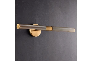 Modern Knurled Brass Long Linear Wall Sconce Textured Metal Wall Lamp for Living Room Hallway Bathroom Hotel