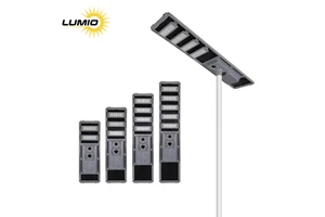 LUMIO Aluminum IP65 Waterproof Solar Street Light Monocrystalline Silicon Panel LiFePO4 Battery High Brightness LED Road Garden