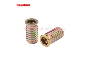 Hillman Wood Insert Nuts Brass Furniture Nut Threaded Cross Dowel