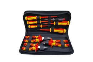 VDE Insulated Hand Electrician Tool Kit 1000V Screwdriver Pliers Set Voltage Tester Portable Bag Electrical Maintenance Set OEM