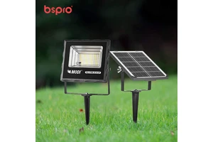 Solar Flood Light with Ground Plug - Multi-functional LED Outdoor Light Suitable for Street Floodlight and Garden Applications