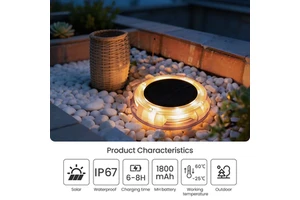 8LED Multi-color Solar Ground Lights IP67 Waterproof LiFePO4 Battery Remote Control Outdoor Garden Pathway Lamps