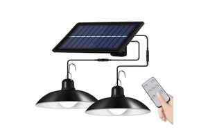 IP65 Waterproof Double Head Solar Pendant Light Outdoor Indoor Solar Lamp Shed Lights With Cable for Garden Yard