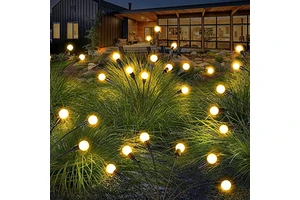 Solar Powered IP65 Waterproof LED Street Light Firefly Shaped Garden Pathway Decoration Ground Level Swaying Light