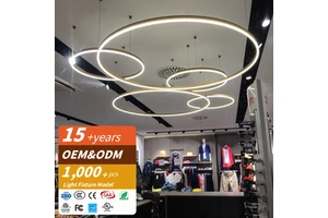 RONSE Modern High Quality Aluminum Profile LED Hanging Linear Light 5-Year Warranty Dimmable 5000K Daylight Custom Sizes IP20
