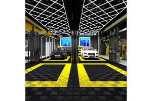 Wholesale Car Wash Workshop Pp Interlocking Plastic Flooring Durable Non-slip Garage Floor Tiles