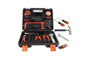 13 Piece Small Tool Kit, Home Repair Hand Tool Kit, Mini Portable Tool Set with Plastic Tool Box Storage Case
