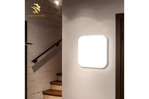 Minimalist Style LED Wall Lamps Round Stair and Square Plastic Design for Corridor Aisle Courtyard Lighting