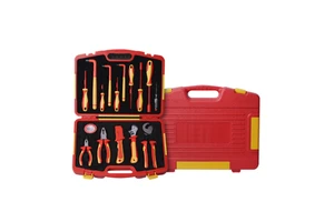 Durable 16pcs VDE 1000V Insulated Tool Box Set 16-in-1 Chrome Vanadium Steel Electrician's Knife Pliers Test Pencil OEM