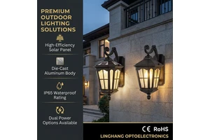 Solar Wall Light IP65 Waterproof Vintage Lantern Sconce with Dusk to Dawn Sensor Die-cast Aluminum Exterior Lamp Garden Porch