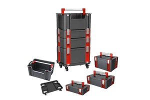 VERTAK Heavy Duty Toolbox on Wheels Multi Layer Stackable Tools Box Professional Rolling Tool Box Cabinet