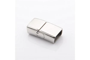 OEM Custom Multi Colors 12mm Wide 6mm Thick High Quality Flat Rectangular Stainless Steel Bracelet Clasps Hooks Button