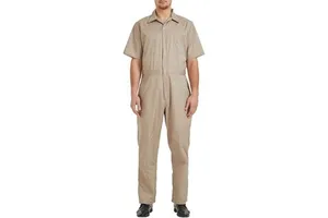 TOPTIE 2025 Men's Short Sleeve Coverall Regular Size Workwear Outerwear Set