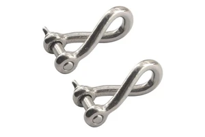 M10 Stainless Steel Bow Shackle Screw Pin Rigging Survival Camping Outdoor Tools