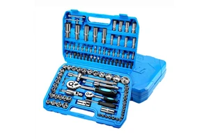 Auto Repair Steel Hand Tool Kit Combination Set Socket Wrench Ratchet Tool Box Plastic Case