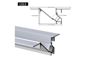 90.5*36MM For Ceiling Light Bar Lighting Black Strips Extrusion Recessed Drywall Gypsum Trimless Plaster In Aluminium Led Profil
