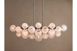 Contemporary Long Linear Bubble Glass Globe Pendant Chandelier for Long Corridors Open Villa Atriums