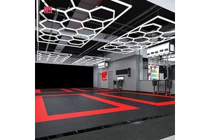 Hexagon Detailing Workshop Ceiling Led Lights for Car Shop Honeycomb Lights With Garage Light