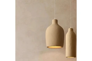Artistic Interior Decor Hanging Lamp Unpolished Textured Shade Pendant Light for Tea House