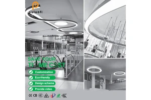 Custom Arc Curved Aluminum Alloy Contour Light T5 Supermarket Shopping Mall Garage Commercial Lighting Square Anodized Surface