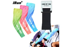 IRun Custom Colorful Pattern Elastic Cooling Sun Protection Compression Sports Arm Sleeves Sets for Outdoor Activities