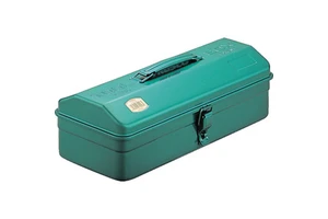 TRUSCO Japan Green Outdoor Hip Roof Tool Box Steel Enamel Surface Finish Tool Box Y-350-GN 373x164x124mm Multiple Functions