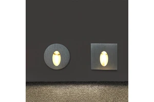 LED Recessed Step Light, Aluminum Embedded Corner Lamp, Square & Round In-wall Footlight for Stairway and Corner Lighting