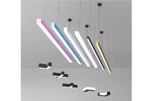 Custom Irregular Shaped LED Linear Pendant Light Snowflake/Hexagon LED Ceiling Lamp for Gym Hall Office Project Lighting