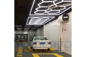 Super Bright Workshop Supermarket Lighting Garage Led Hexagon Car Beauty Lamp Show Room Light