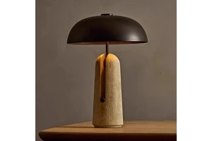 Online Wholesale Wabi-Sabi Natural Yellow Travertine LED Table Lamp Modern Creative Mushroom-shaped Indoor Decor Table Lamp