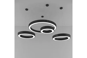 Custom Suspended Circular Ring Light Fixture Circle LED Aluminum Profile 6063 T5 Anodized White PC Diffuser Curve Lighting