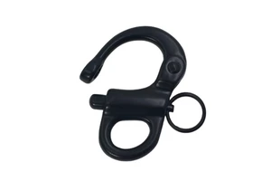 Black Stainless Steel Fixed Eye Snap Shackle for Paracord Bracelet