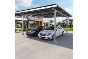 European Warehouse Residential Aluminum Solar Panel Carport For Double Vehicle Parking And Clean Energy Production