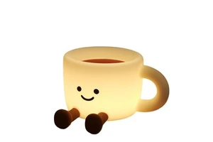 Creative Fun Expression-themed Touch Lamp Warm White Light for Coffee Cups Gift for Girlfriends Decorative Night Light for